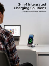 Load image into Gallery viewer, Aukey LC-MC211 MagFusion L 2-in-1 Foldable Qi2 Magnetic Fast Wireless Charging Station for iPhone & Airpods