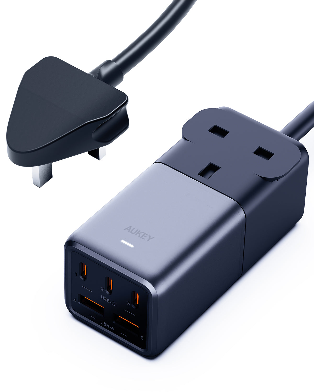 Aukey PU-A3 PowerHub 75W Power Strip with 1 AC Outlet & 5 USB