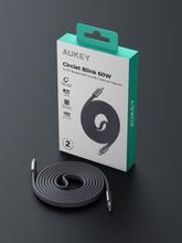 Load image into Gallery viewer, Aukey CB-DCC075 Circlet Blink 60W 1m DTY Braided USB-C to USB-C Magnetic Cable