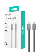 Load image into Gallery viewer, Aukey CB-DCC061/CB-DCC062 Circlet Blink 60W 1m/1.8m DTY Braided USB-C to USB-C Cable