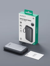 Load image into Gallery viewer, Aukey PB-Y95 Swivel Quad 10000mAh Fast Charging Powerbank with 4 Built-in Cables
