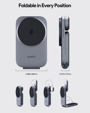 Load image into Gallery viewer, AUKEY LC-MC312 MagFusion Z Qi2 3-in-1 Foldable Magnetic Fast Wireless Charging Station