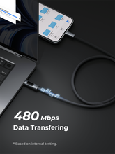 Load image into Gallery viewer, Aukey CB-DCC245 / CB-DCC246 Circlet Bink 240W EMO 1m / 2m DTY Braided USB-C to USB-C Cable w/ LED Display