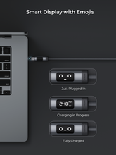 Load image into Gallery viewer, Aukey CB-DCC245 / CB-DCC246 Circlet Bink 240W EMO 1m / 2m DTY Braided USB-C to USB-C Cable w/ LED Display