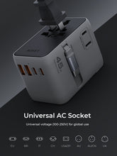 Load image into Gallery viewer, Aukey PA-TA13 Globe Reel 45W GaN Universal Adapter with Retractable Cable
