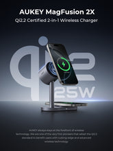 Load image into Gallery viewer, AUKEY LC-MC213 Qi2.2 MagFusion 2X 2-in-1 25W Magnetic Wireless Charging Station
