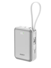 Load image into Gallery viewer, Aukey PB-Y92 Swivel Mini 20000mAh 35W Power Bank with Dual Built-in USB-C Cables
