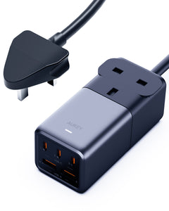 Aukey PU-A3 PowerHub 75W Power Strip with 1 AC Outlet & 5 USB Ports- Black