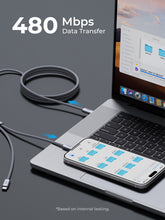 Load image into Gallery viewer, Aukey CB-DCC141 / CB-DCC142 CB-Circlet Blink 140W 1m/2m 2-in-1 DTY Braided USB-C to USB-C Cable
