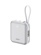 Load image into Gallery viewer, Aukey PB-Y91 Swivel Mini 10000 mAh Power Bank with Dual Built-in USB-C Cables

