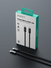 Load image into Gallery viewer, Aukey CB-DCC249 Circlet Blink 240W Lite 1m DTY Braided USB-C to USB-C Cable
