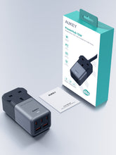 Load image into Gallery viewer, Aukey PU-A3 PowerHub 75W Power Strip with 1 AC Outlet &amp; 5 USB Ports- Black