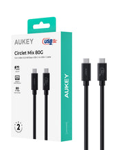 Load image into Gallery viewer, Aukey CB-DCC402 Circlet Mix 80G 1.5m USB4 V2.0 80Gbps USB-C to USB-C Cable
