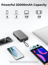 Load image into Gallery viewer, Aukey PB-Y48 Spark Sling 100W 20000mAh Compact Fast Charging Power Bank Built-in USB-C Cable
