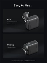 Load image into Gallery viewer, Aukey PA-B9 Nova PinS 100W GaN Wall Charger Smart Display EU UK US TH Interchangeable Plugs
