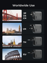 Load image into Gallery viewer, Aukey PA-B8 Nova PinS 65W GaN Wall Charger EU UK US TH Interchangeable Plugs
