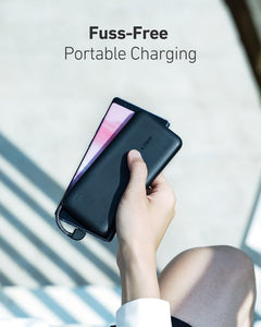 PB-N73C 10,000mAh 18W With Built-In USB-C Cable Ultra Thin Portable Charger 2-Port PD Fast Charge