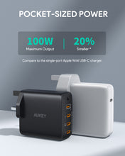 Load image into Gallery viewer, Aukey PA-B7S 4 Port 100W PD Super Fast Charging Wall Charger