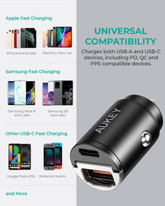 CC-A3 30W PD Dual Port Fast Car Charger