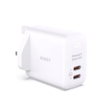 Load image into Gallery viewer, Aukey PA-B4T Omnia ll Dual-Port USB-C 45W PD Wall Charger with GaN Power Technology