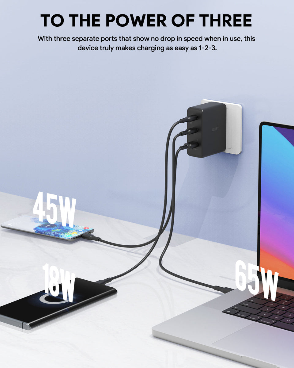 AUKEY PA-B7O 140W Power Charger with European plug + British plug ...