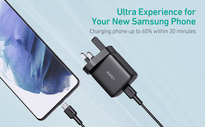 PA-R1A Minima PD 25W Nano Wall Charger with PPS Samsung Super Fast Charging 2.0 Galaxy Note 10 S21 S22 iPhone 12