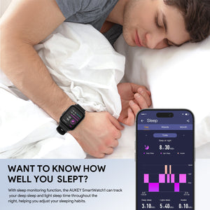 Aukey SW-1 Smartwatch Fitness Tracker with 10 Sport modes tracking & customisable watch faces